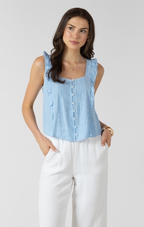 Dex Pintuck Ruffle Detail Tank