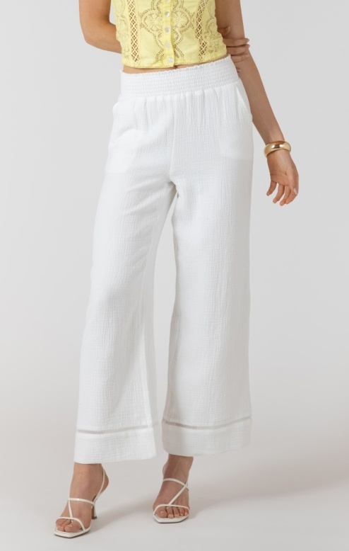 Dex Lace Trim Wide Leg Pants