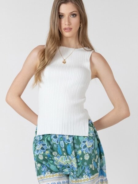 Dex Boatneck Ribbed Sweater Tank