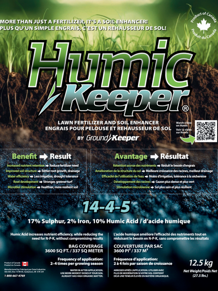 Ground Keeper Humic Keeper Lawn Fertilizer 14-4-5 12.5kg