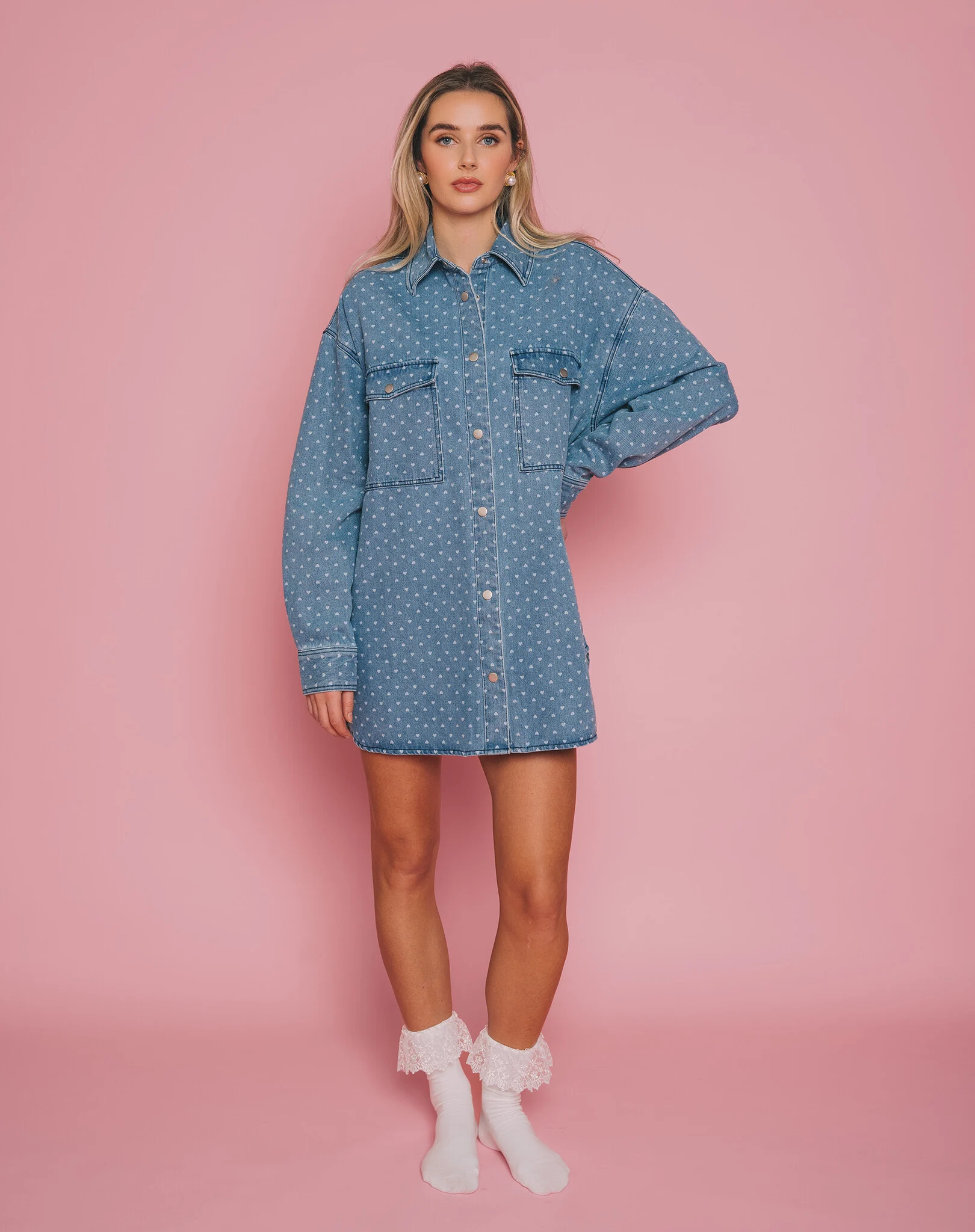 Brunette The Label Shania Printed Denim Jacket
