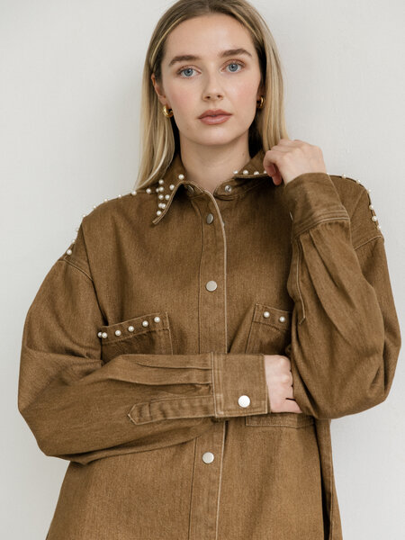 Brunette The Label Shania Denim Studded Jacket