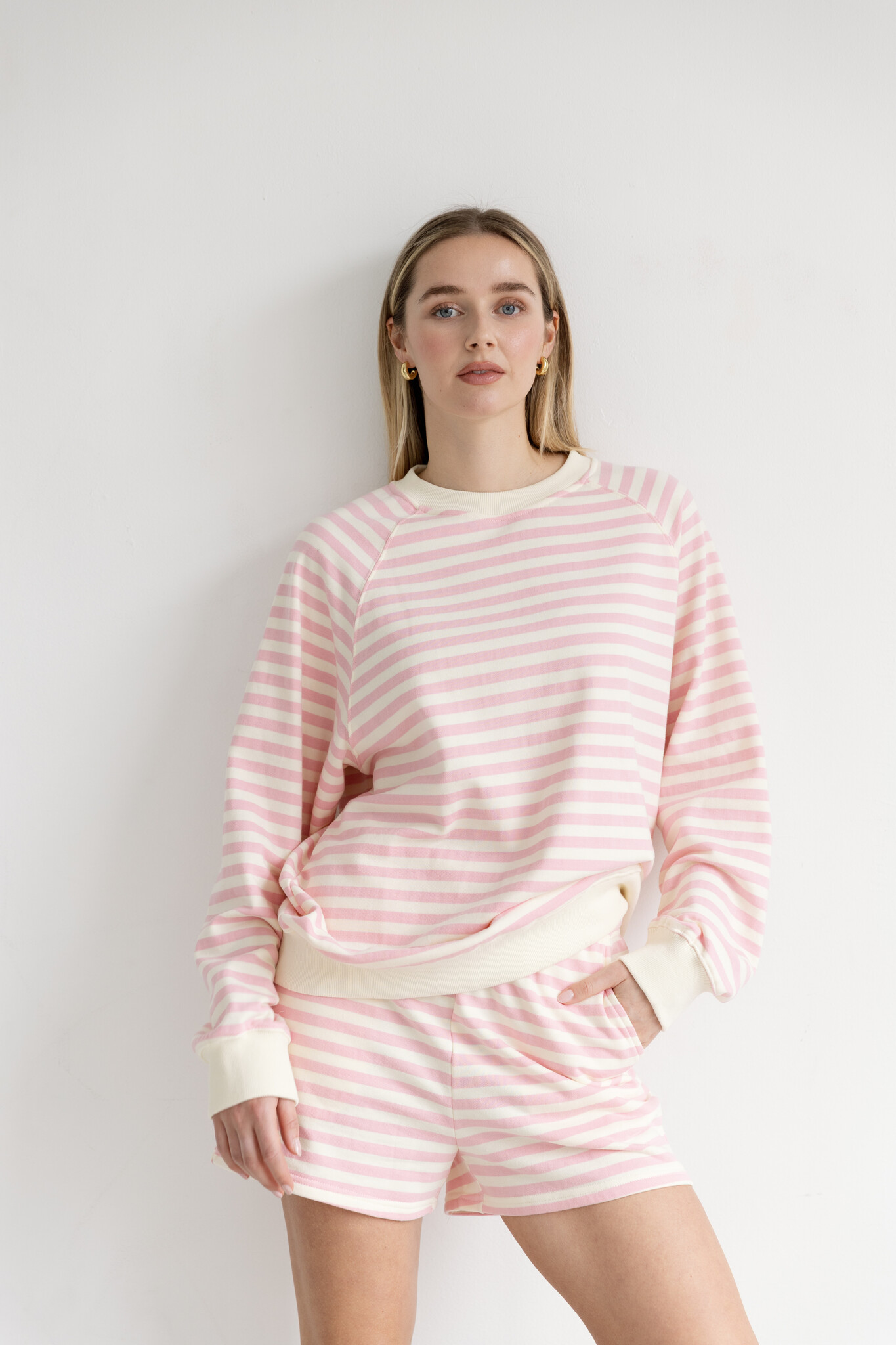 Brunette The Label Striped Crew