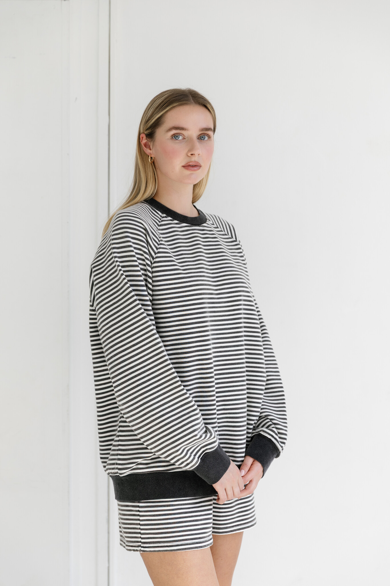 Brunette The Label Striped Crew