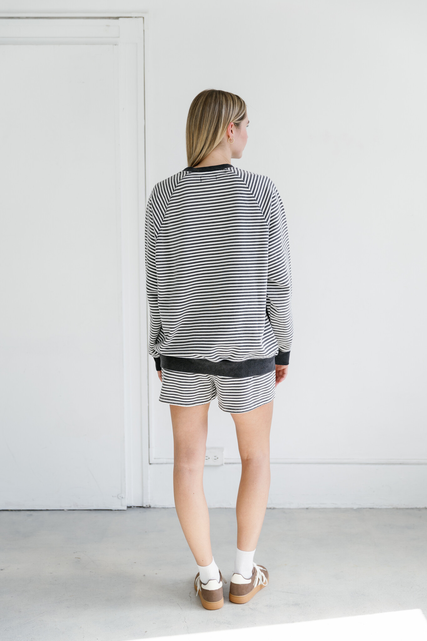 Brunette The Label Striped Crew