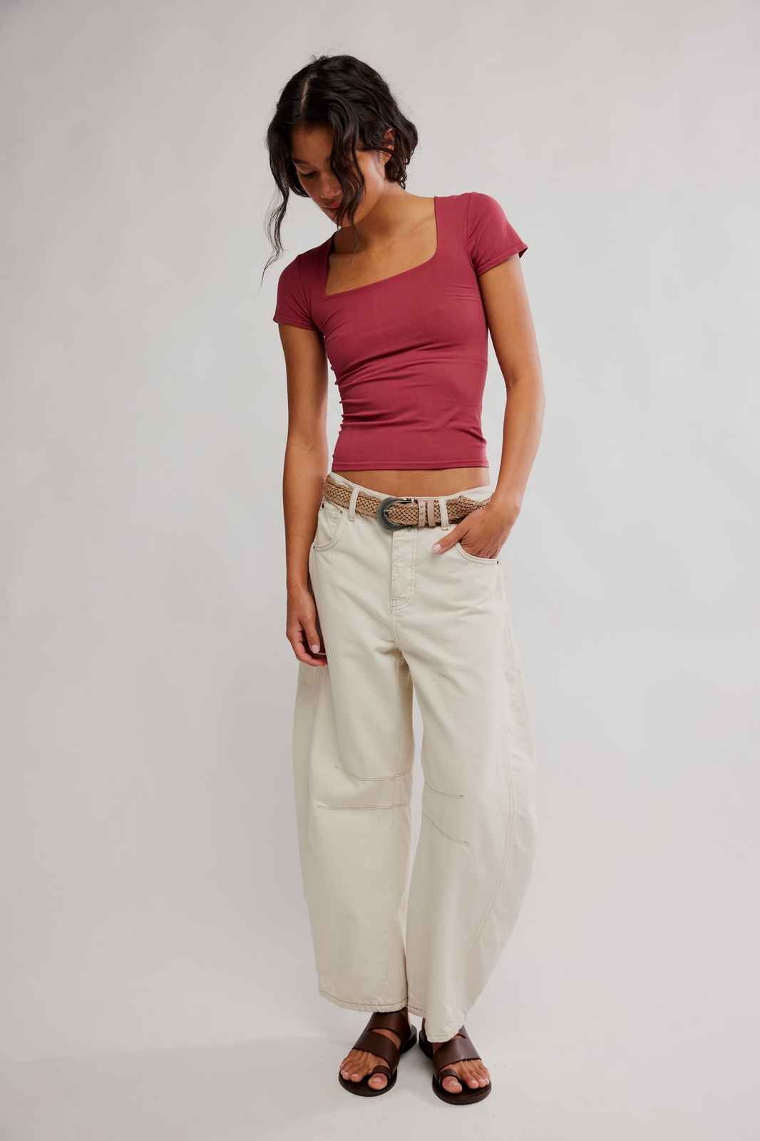 Free People Sunfade Clean Lines Baby Tee