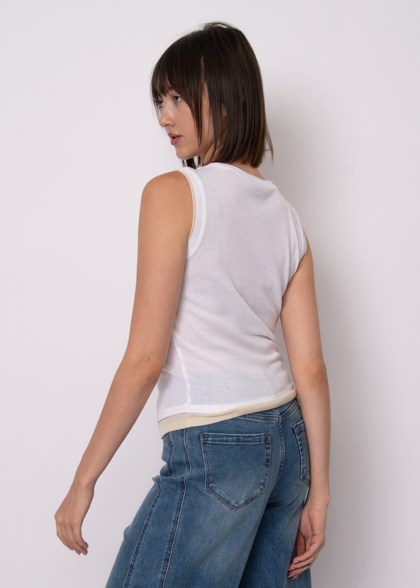 RD Style Layla Faux Double Layer Crew