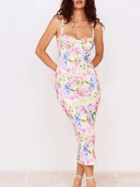 MinkPink Celina Mesh Midi Dress