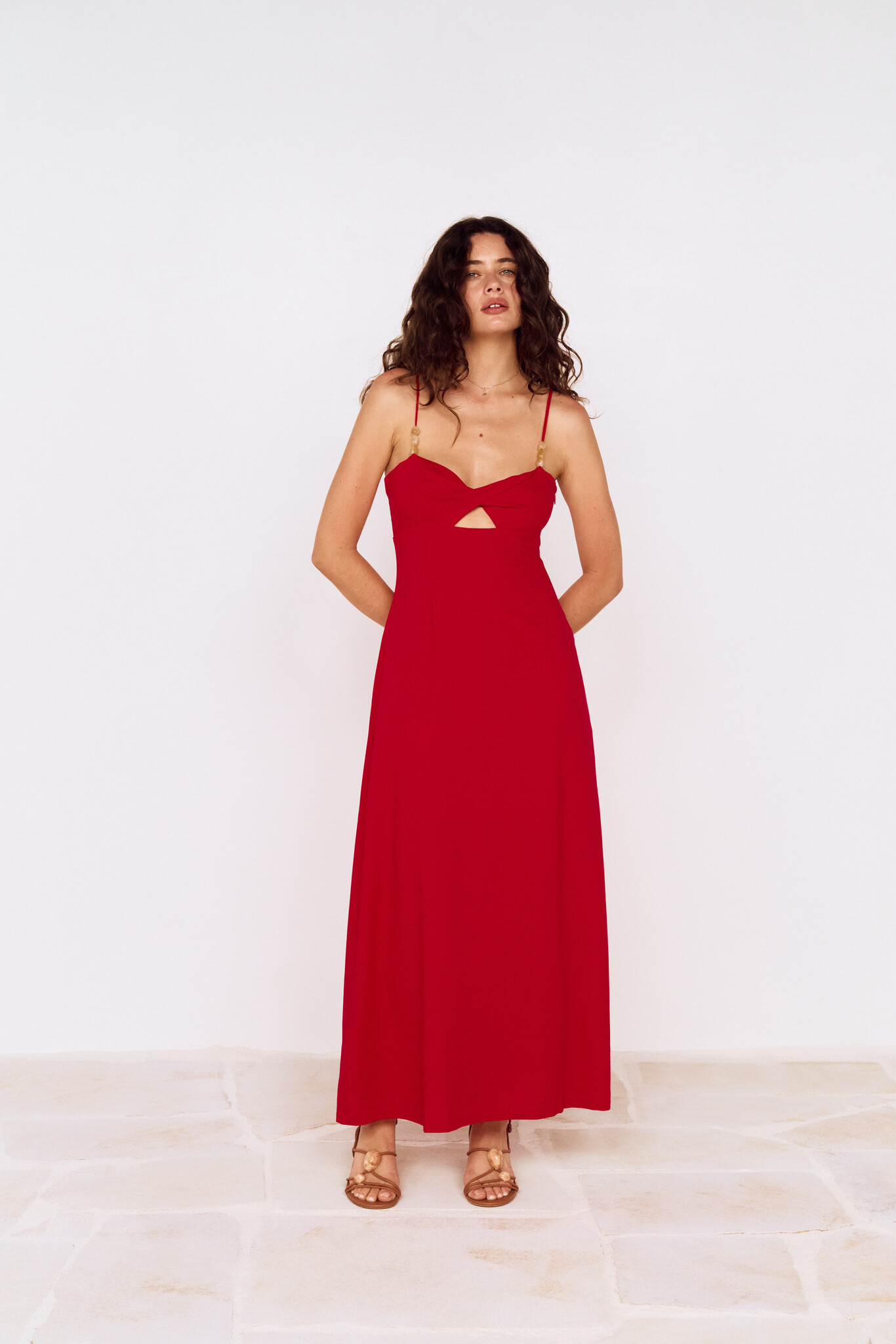 MinkPink Rhodes Twist Front Maxi Dress