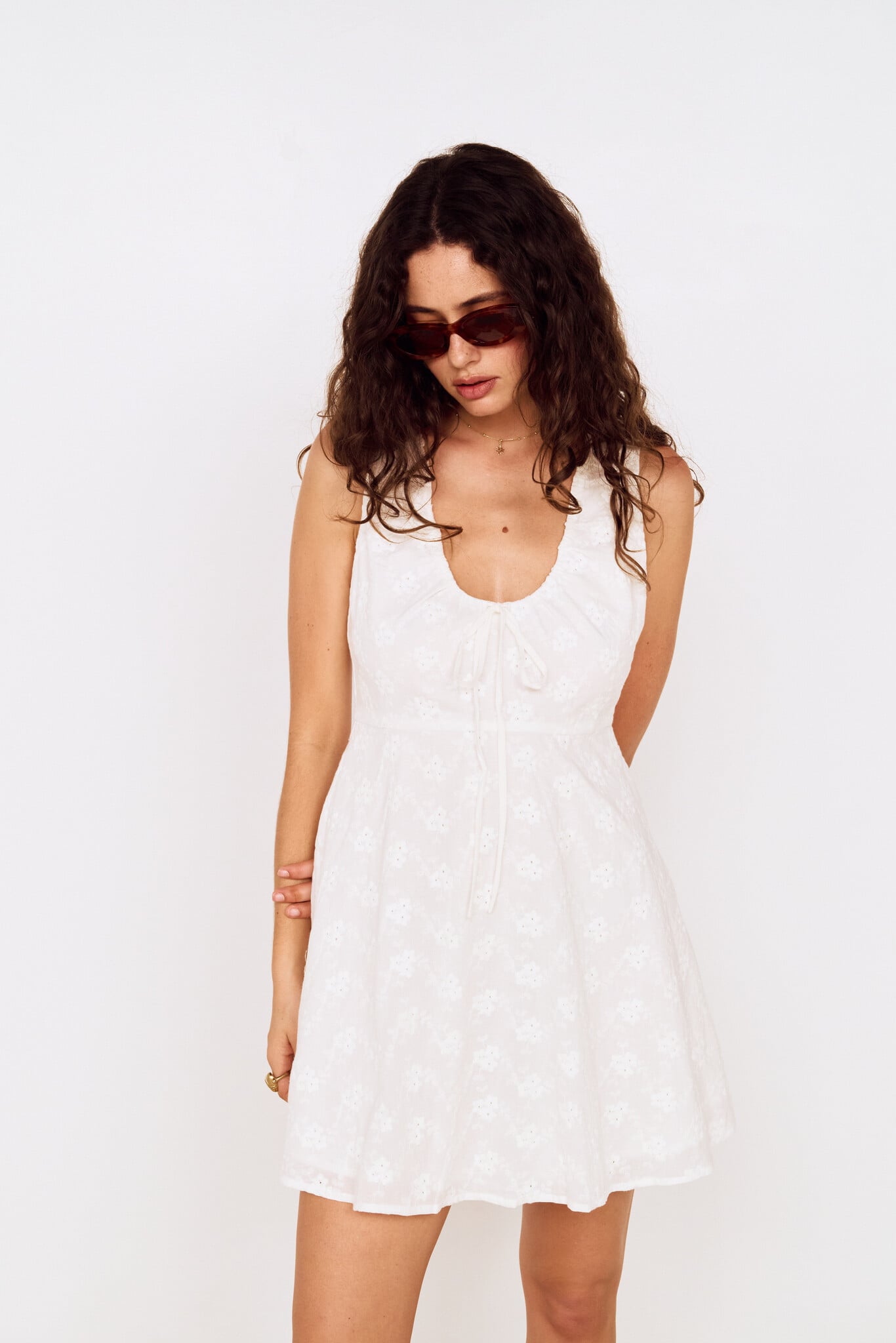MinkPink Anisa Embroidered Mini Dress