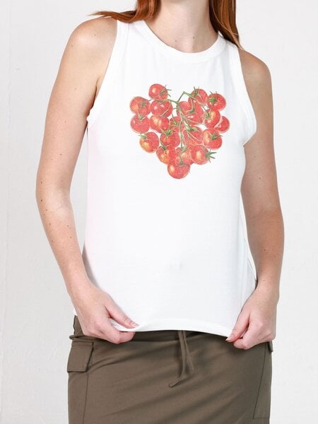 Girl Dangerous Tomato Heart High Neck Tank