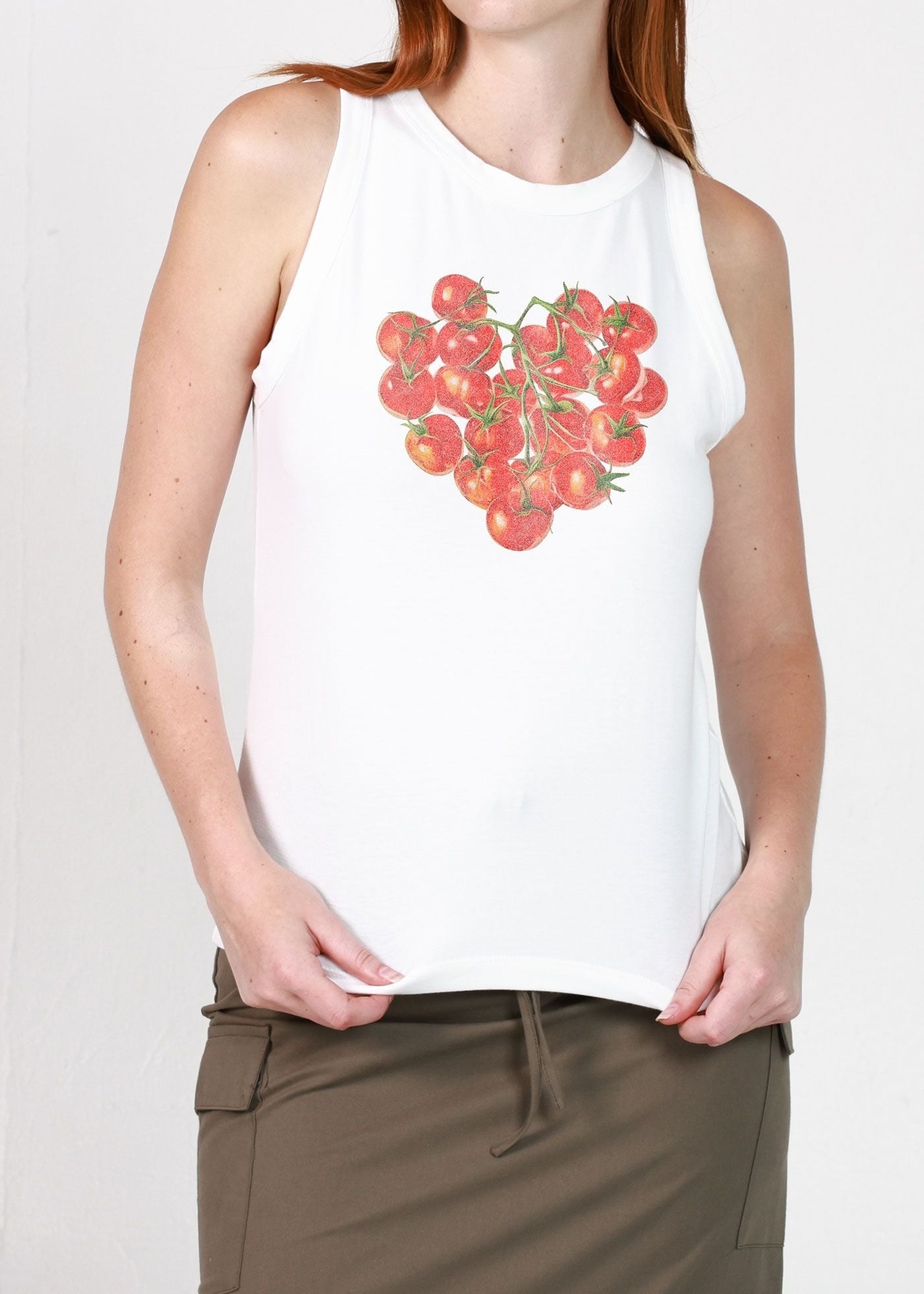 Girl Dangerous Tomato Heart High Neck Tank