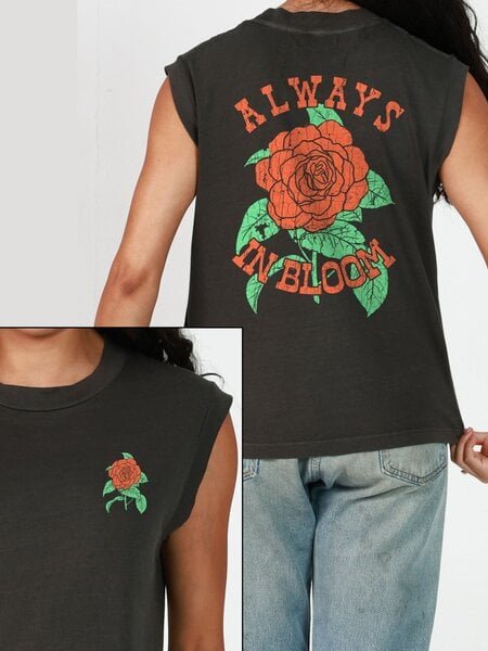 Girl Dangerous Always in Bloom Rose Moto Tee