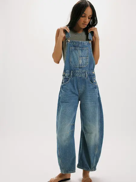 Free People Good Luck Barrel Overall