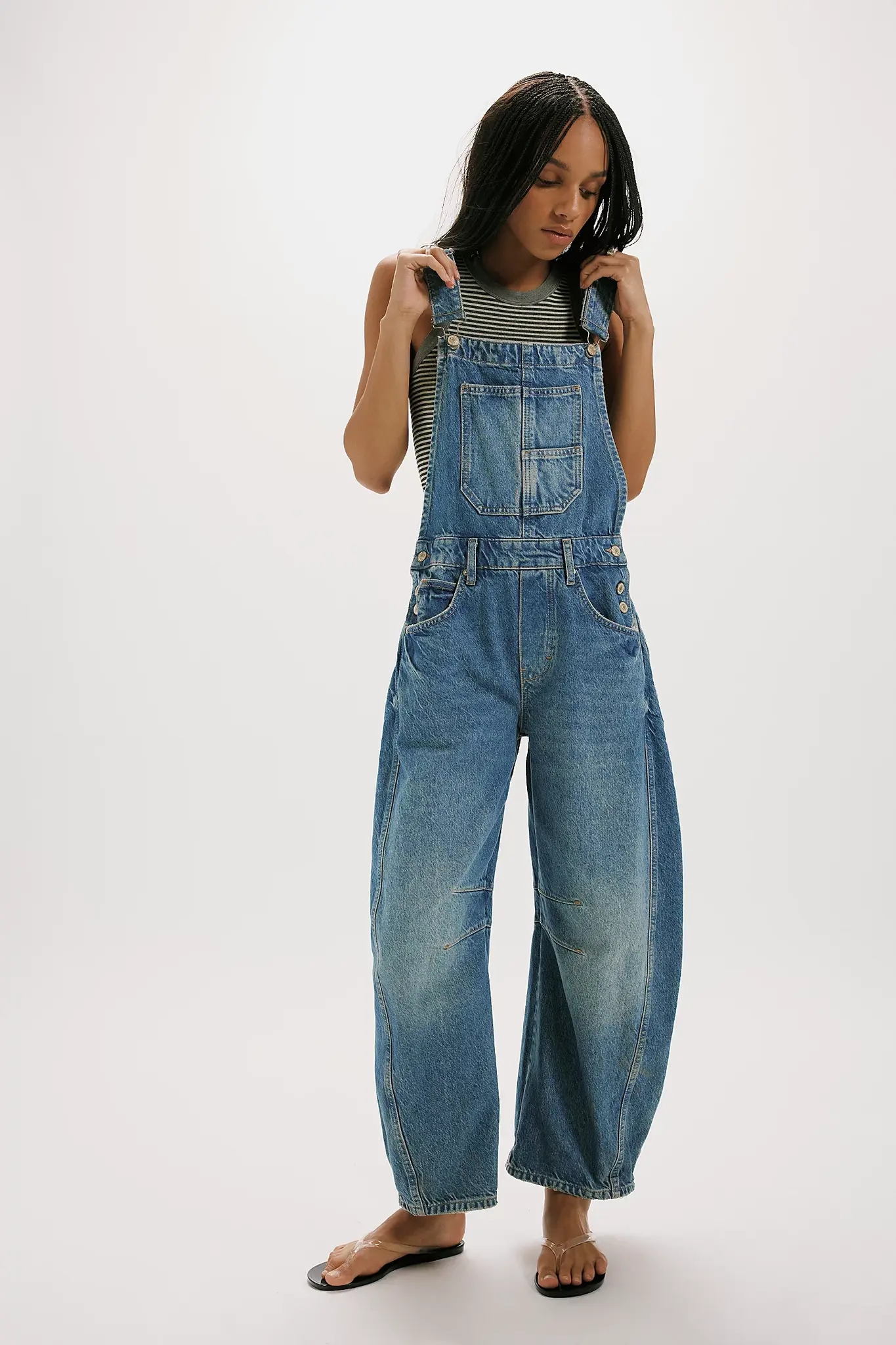 Free People Good Luck Barrel Overall