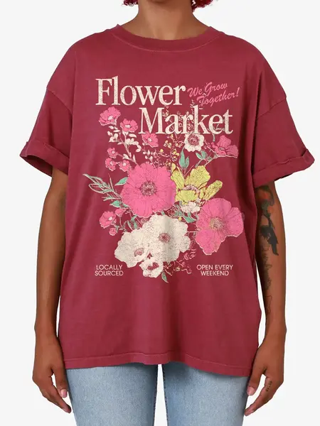 Girl Dangerous Flower Market Boyfriend Tee