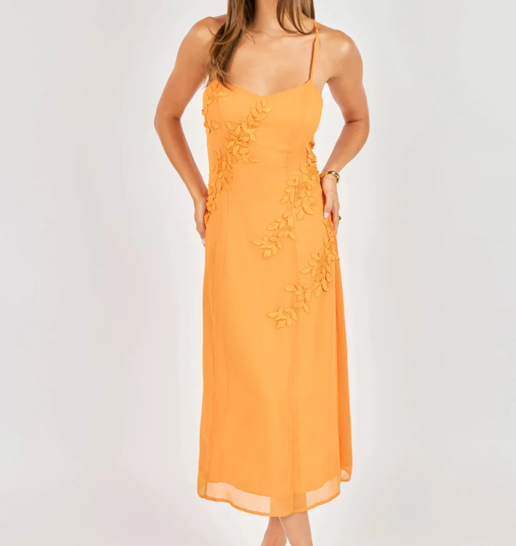 Sadie and Sage Prickly Petal Applique Midi Dress