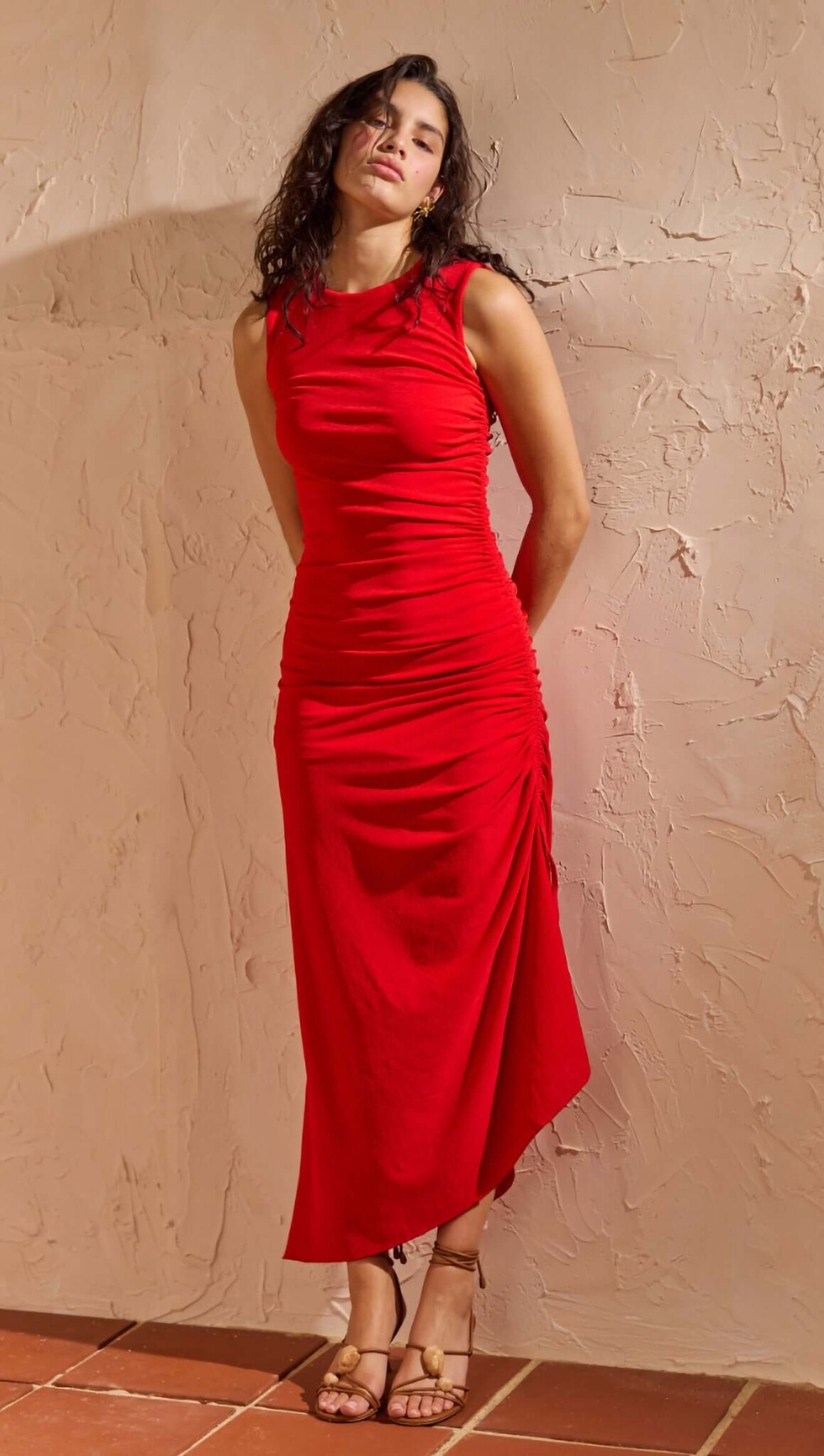 MinkPink Rosa Drawstring Midi Dress