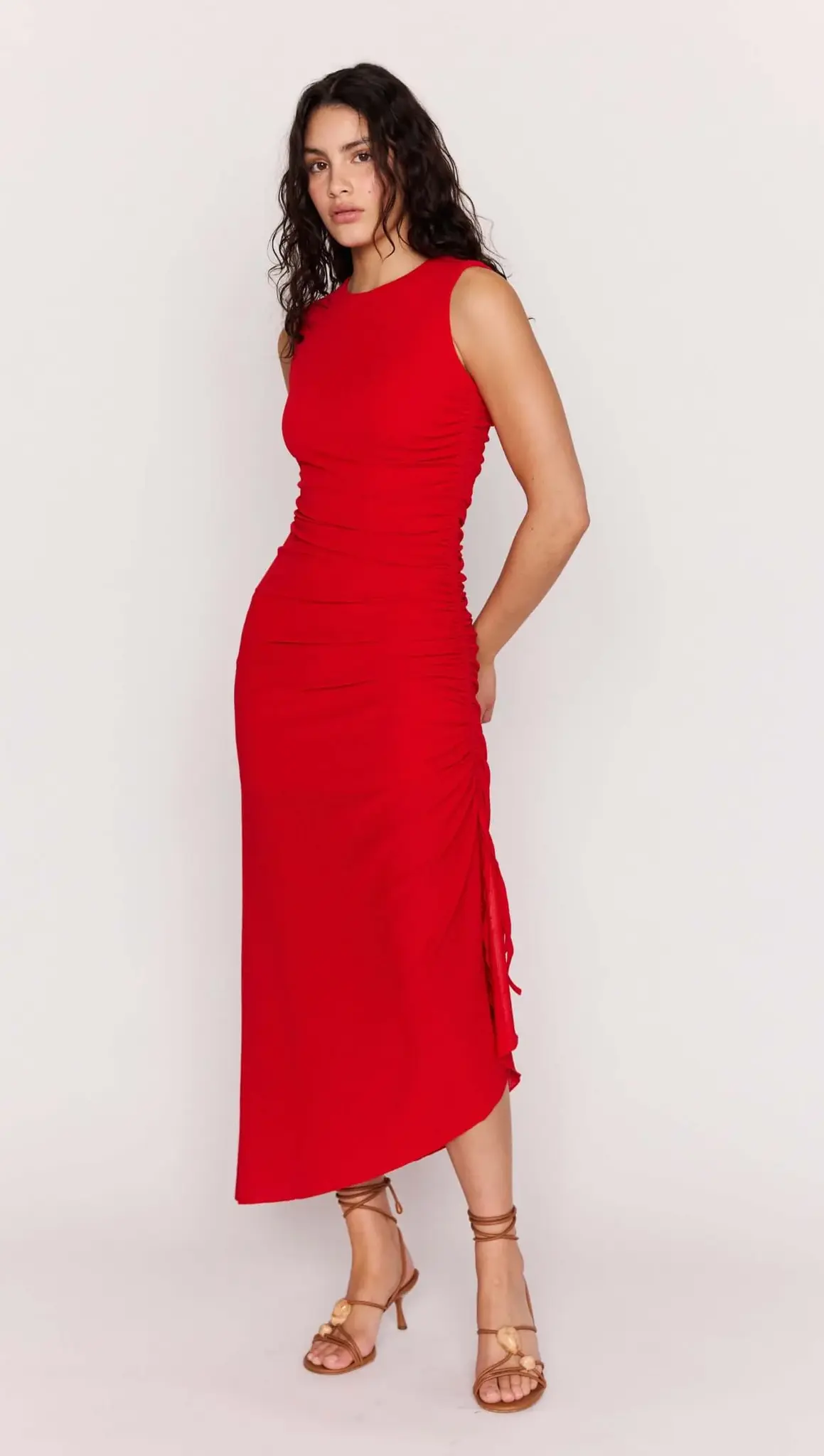 MinkPink Rosa Drawstring Midi Dress