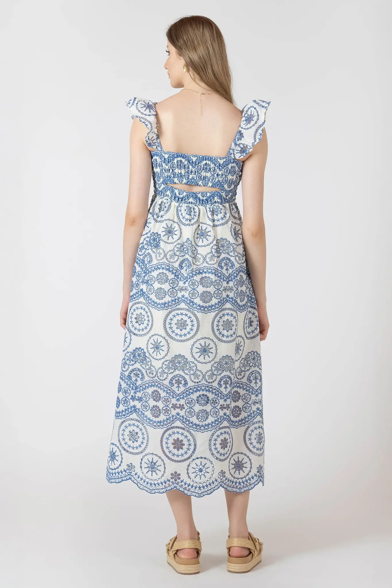 Dex Cutout Embroidered Dress