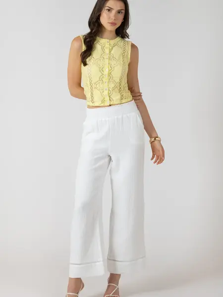 Dex Lace Cutout Button Front Tank