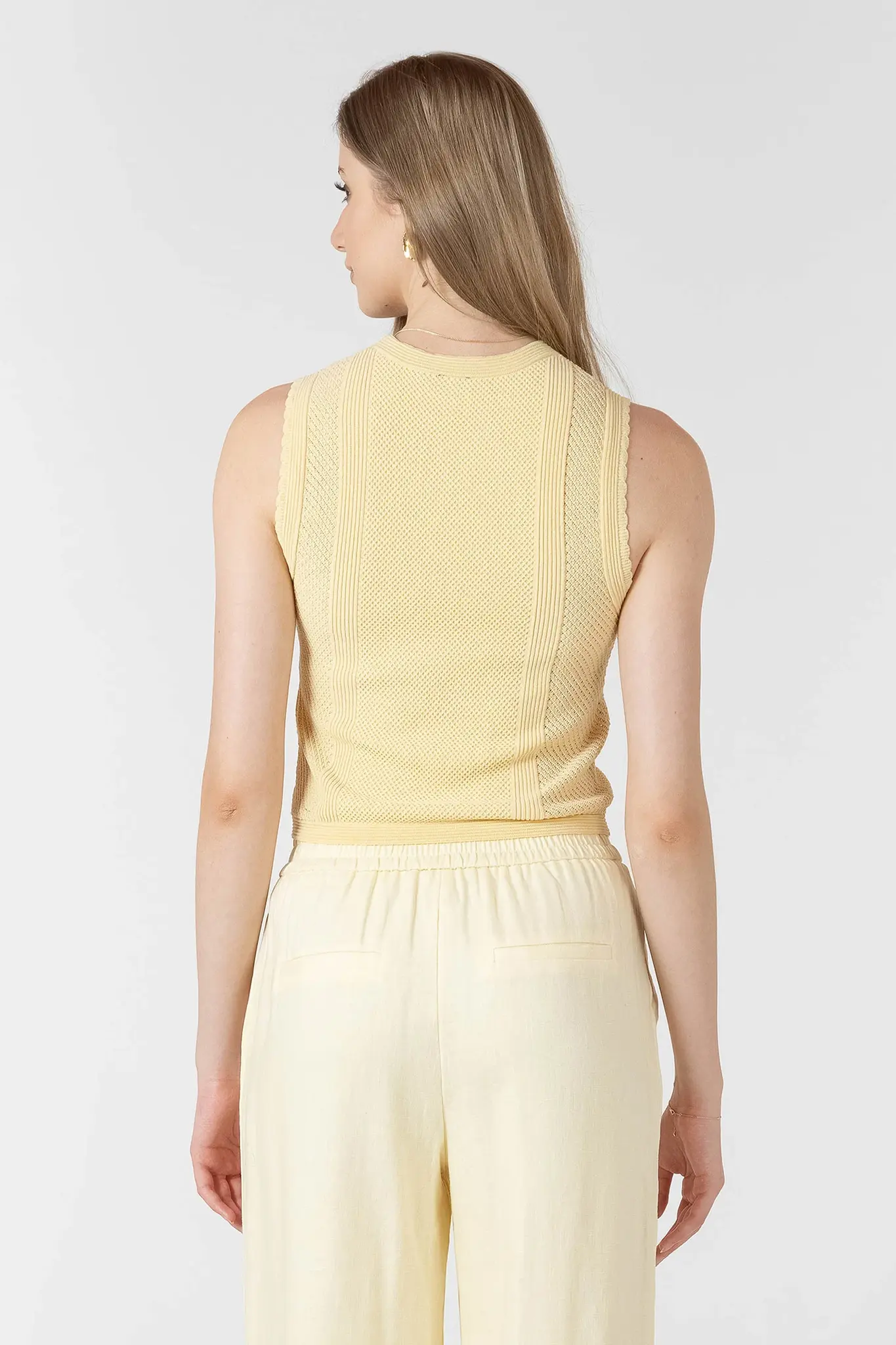 Dex Scalloped Pointelle Sweater Top