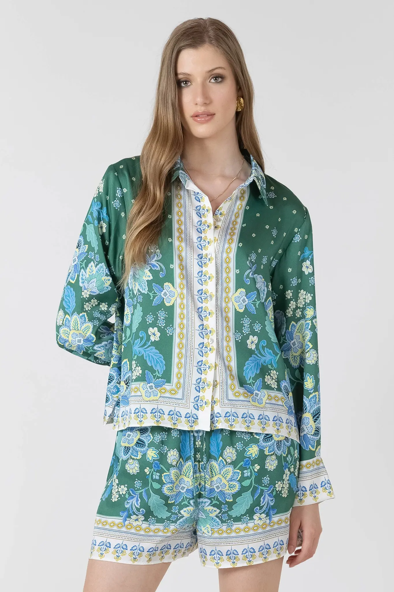 Dex Silky Button Front Blouse