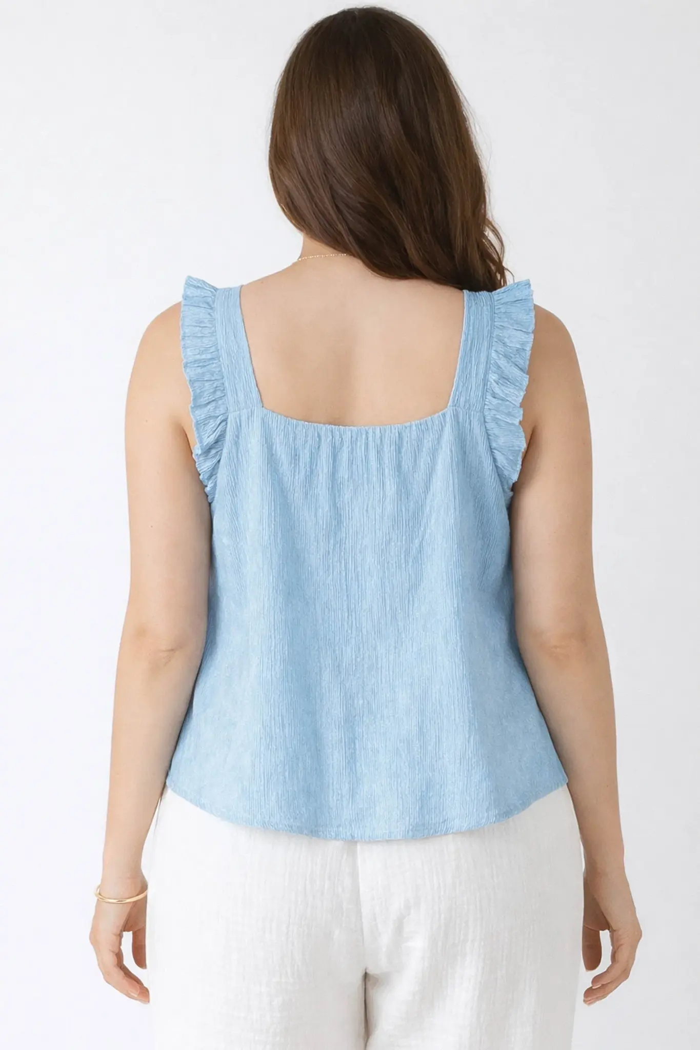 Dex Pintuck Ruffle Detail Tank