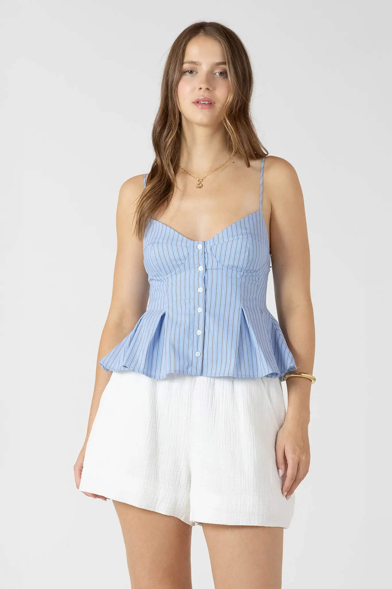 Dex Pleated Button Front Cami