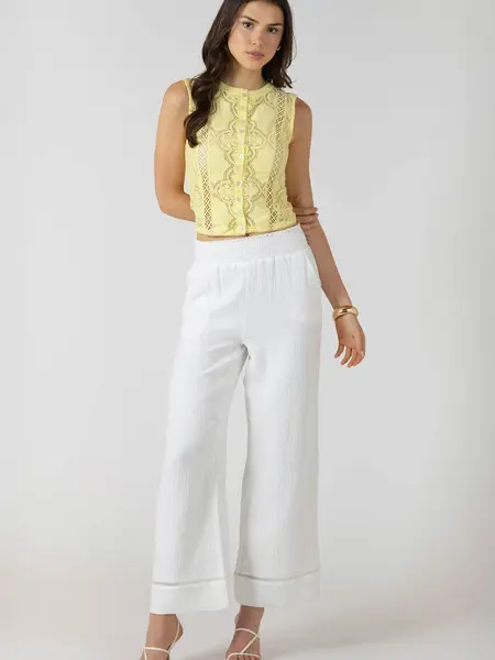 Dex Lace Trim Wide Leg Pants