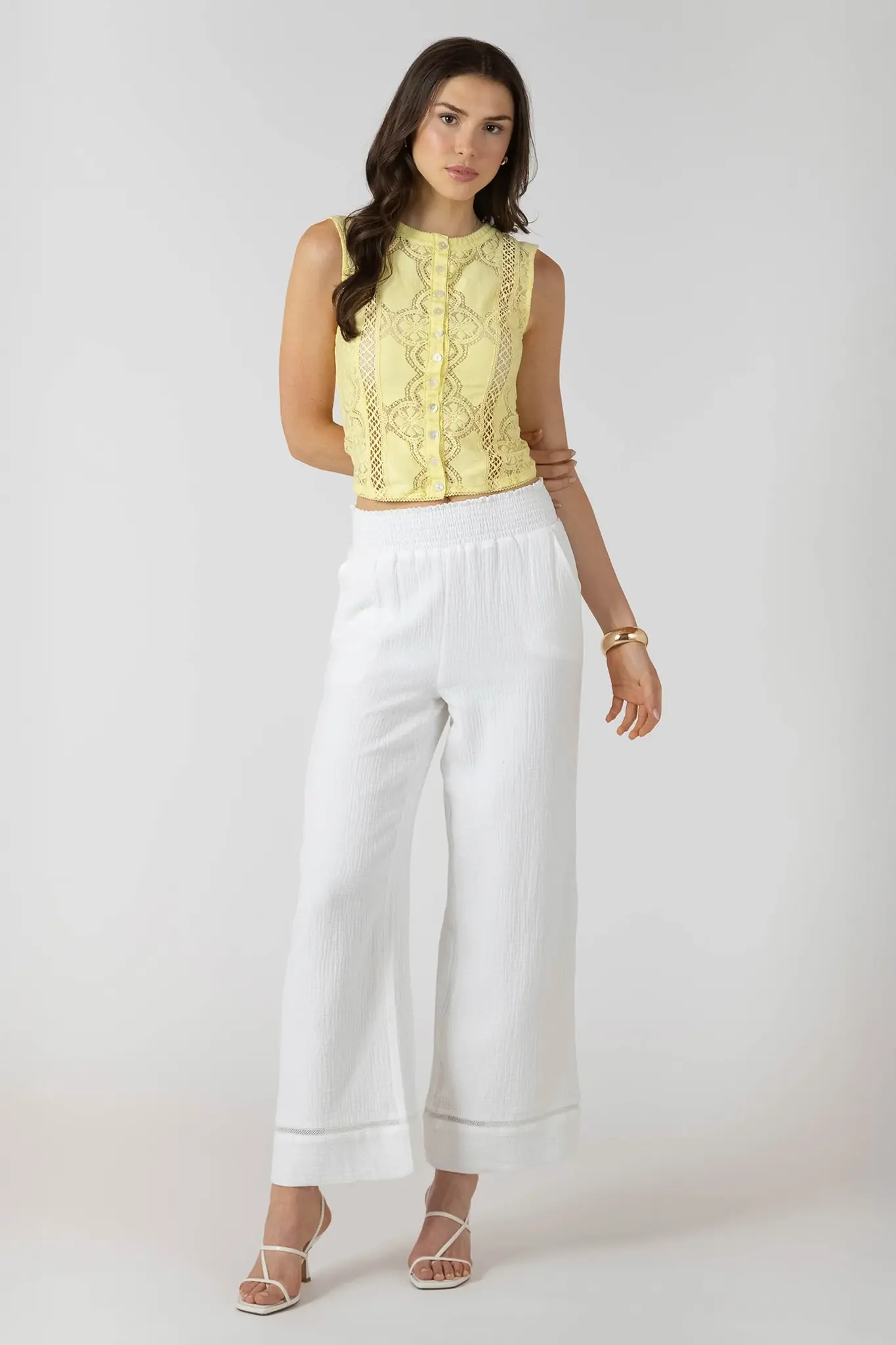 Dex Lace Trim Wide Leg Pants