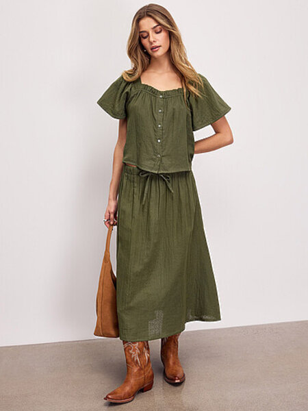 Ichi Foxa Midi Skirt