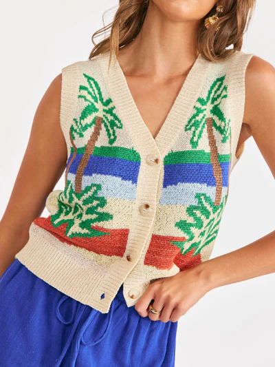 Sadie and Sage Palms Sweater Vest
