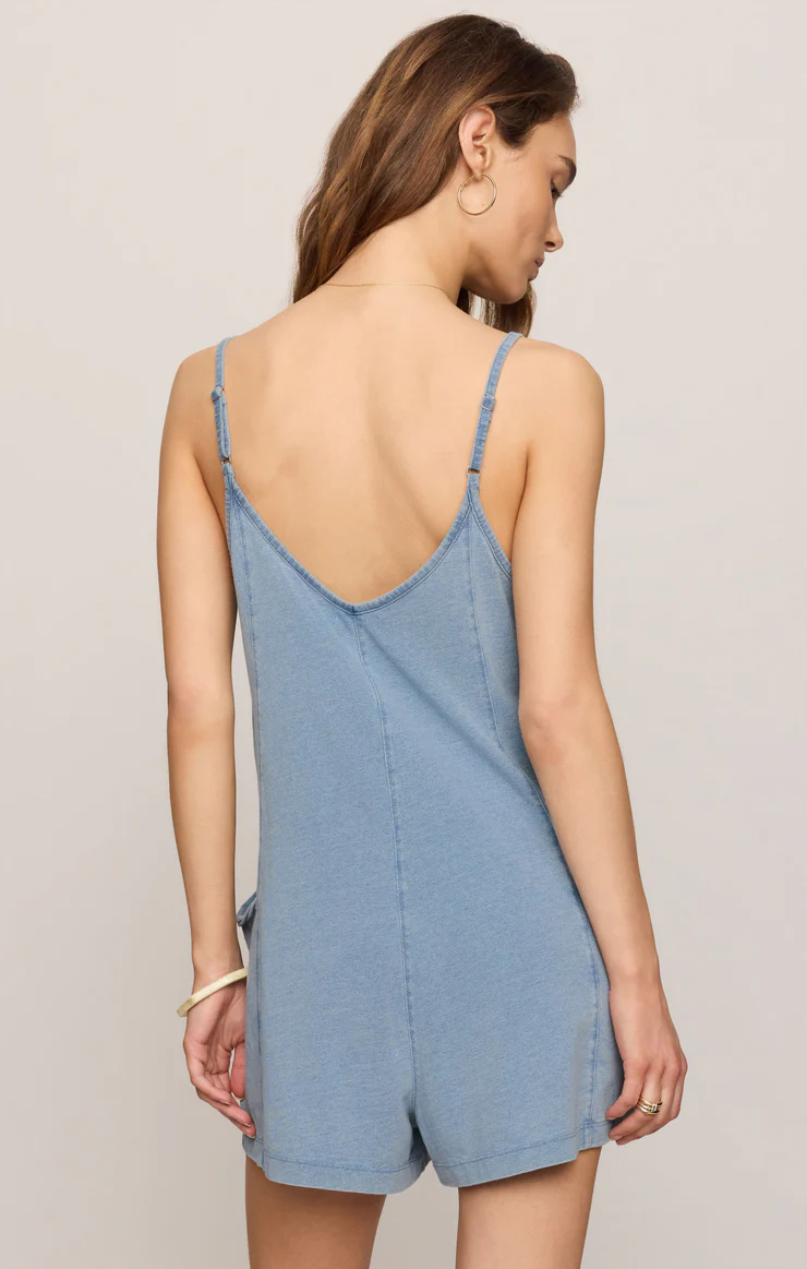 Z Supply Go Easy Jersey Denim Romper