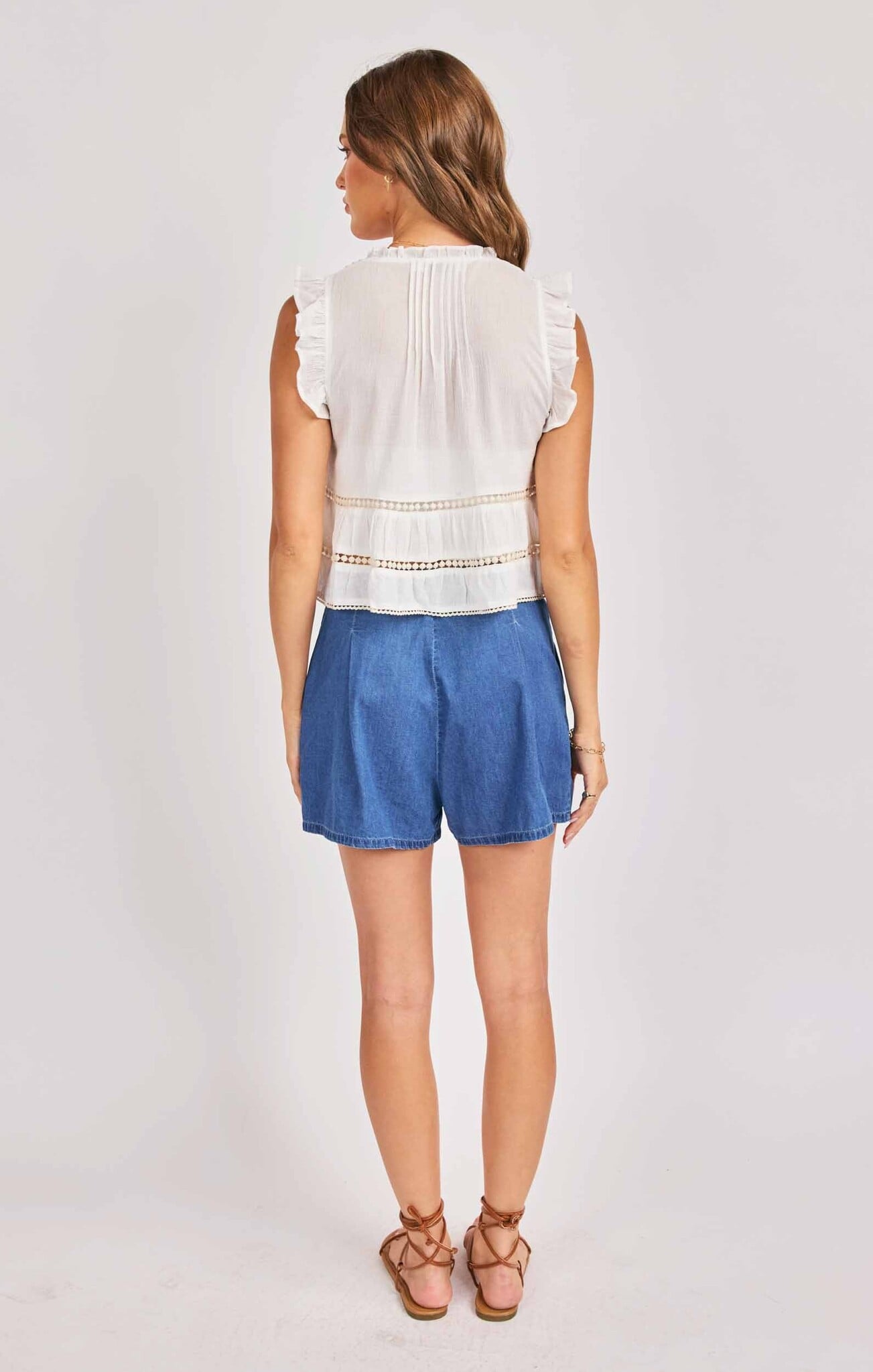 Sadie and Sage Rosabelle Ruffle Ivory Top