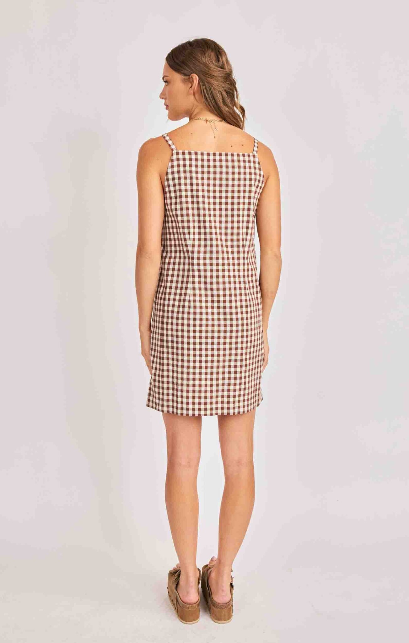 Sadie and Sage Mustang Gingham Buttoned Mini Dress