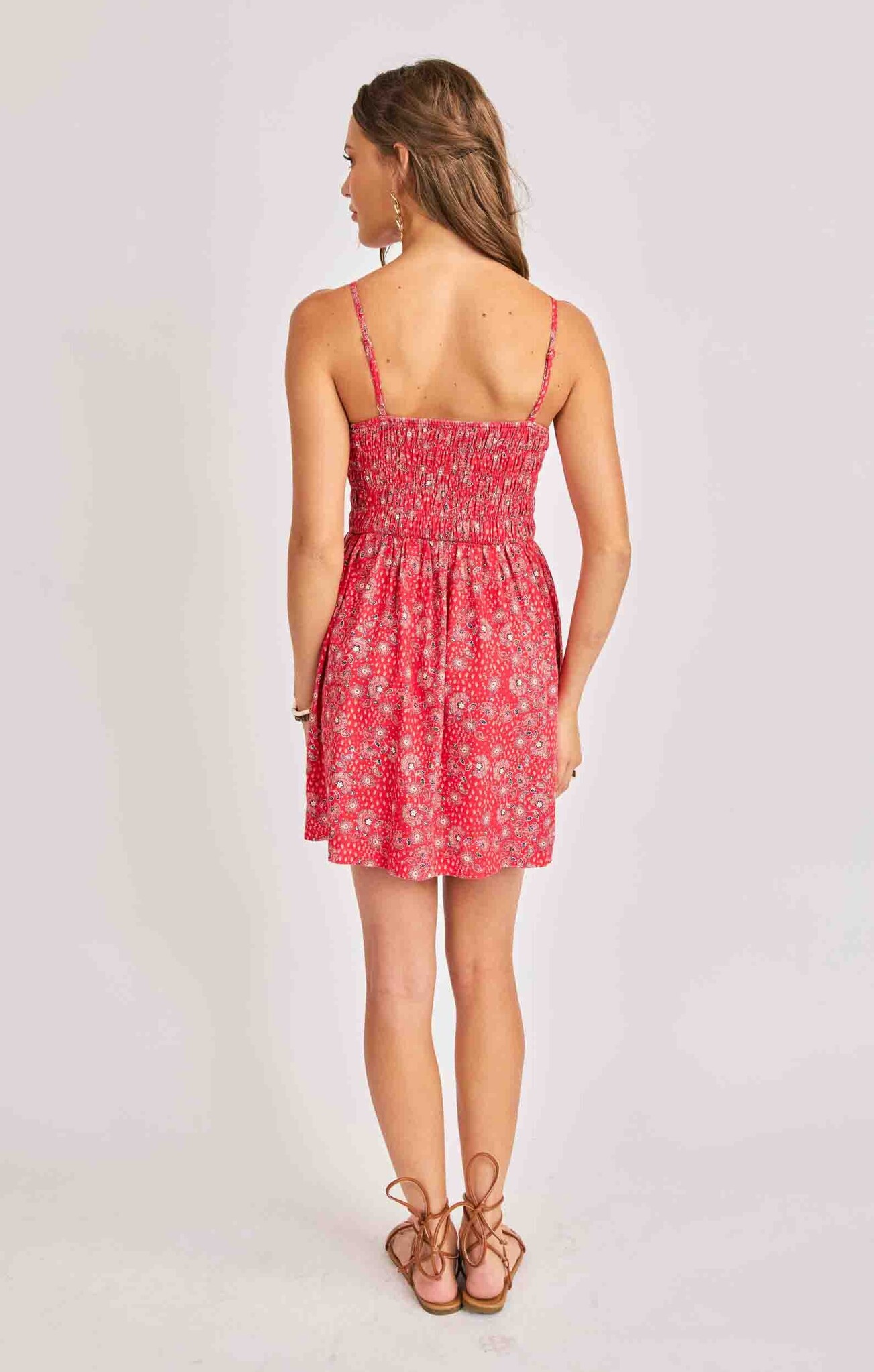 Sadie and Sage Firecracker Shirred Mini Dress