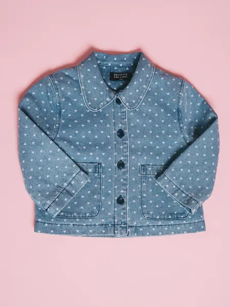 Brunette The Label Denim Jacket Hearts