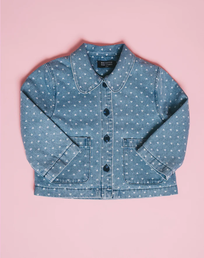 Brunette The Label Denim Jacket Hearts