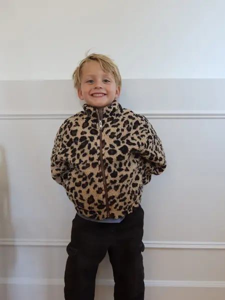 Brunette The Label Leopard Sherpa Jacket