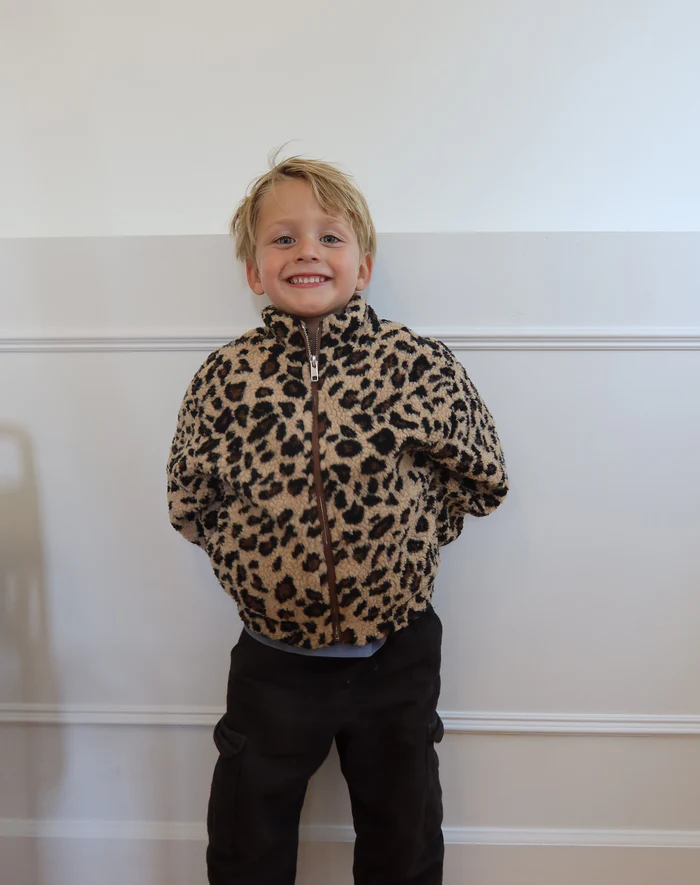 Brunette The Label Leopard Sherpa Jacket