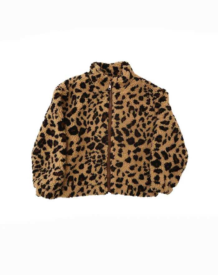 Brunette The Label Leopard Sherpa Jacket
