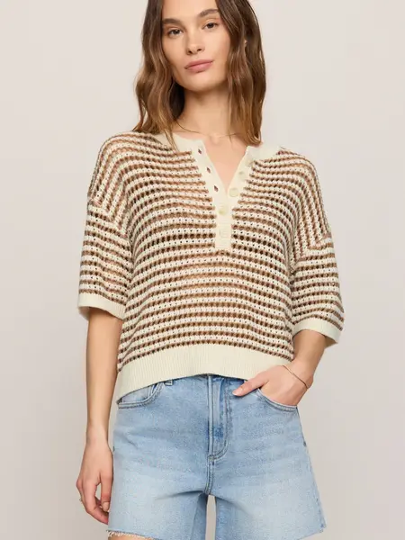 Z Supply Kylo Striped Polo Sweater