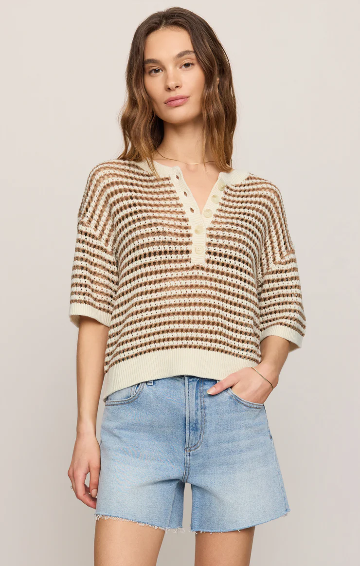 Z Supply Kylo Striped Polo Sweater