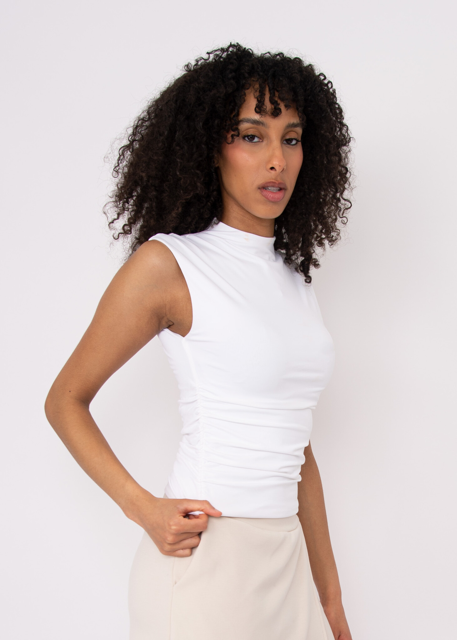 RD Style Yve Extended Sleeve Funnel Neck Top