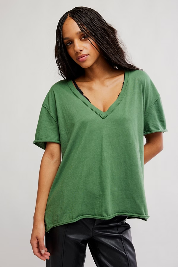 Free People Nina V-Neck Tee