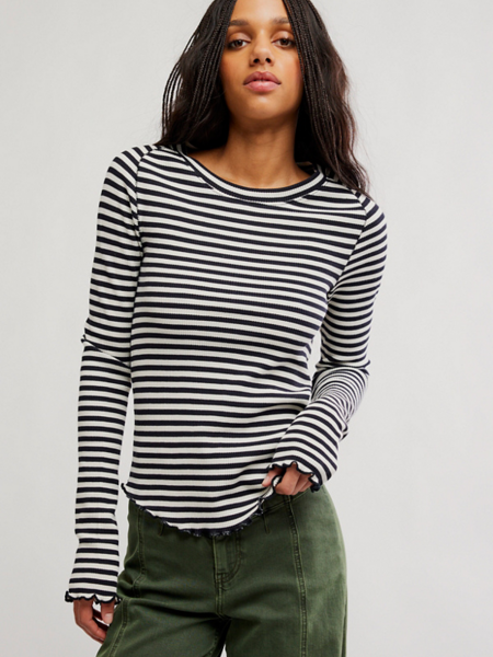 Free People Easy Does It Striped Tee