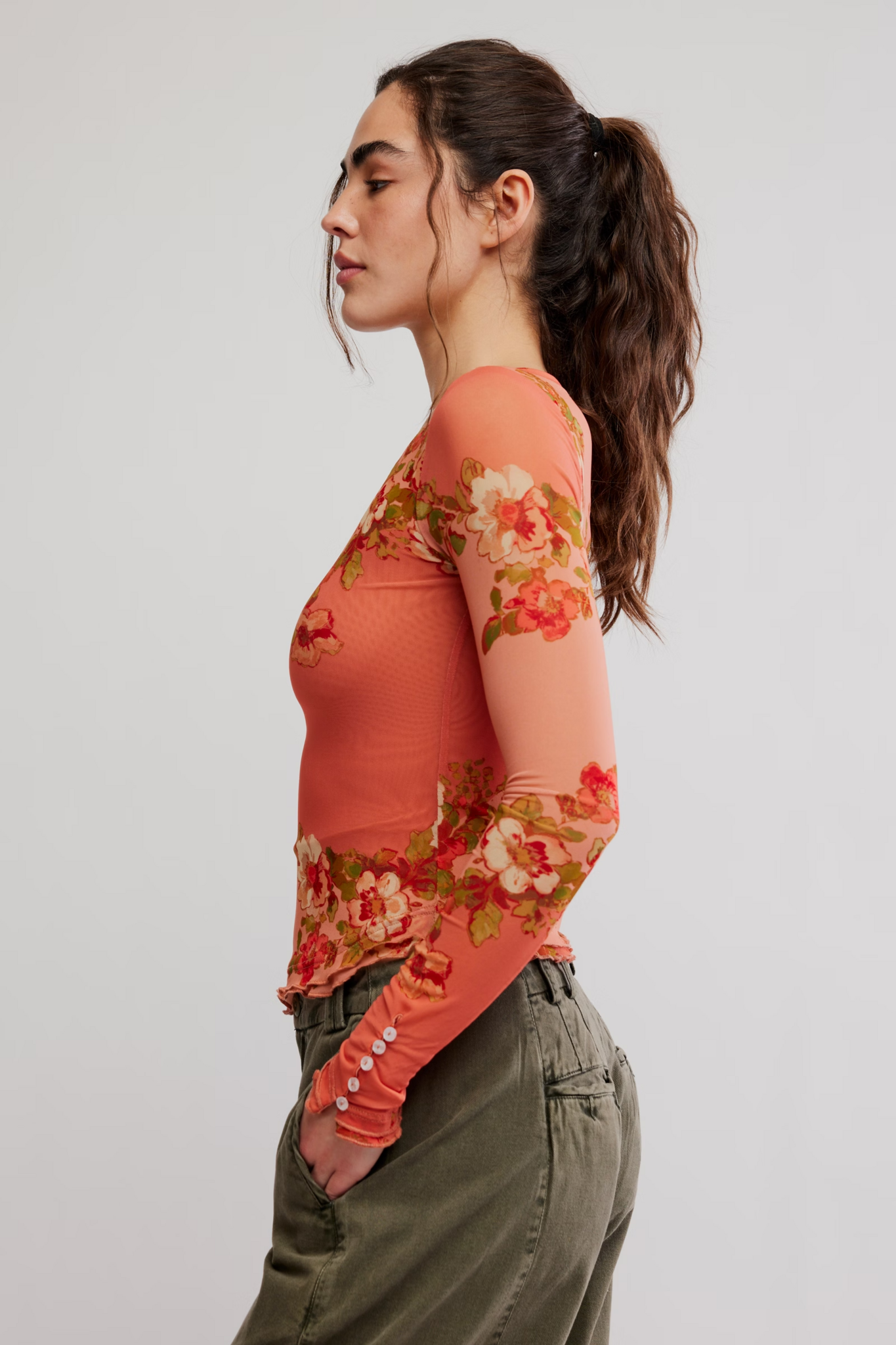 Free People Lilly Printed Longsleeve