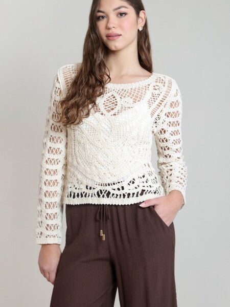 Dex Button Back Crochet Top