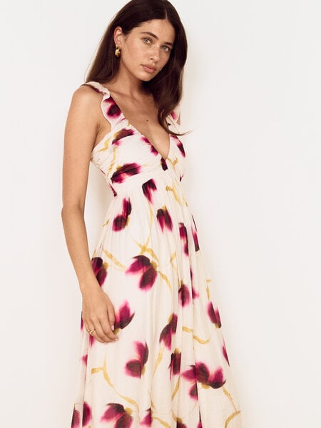 MinkPink Emery Ruffled Bias Maxi Dress